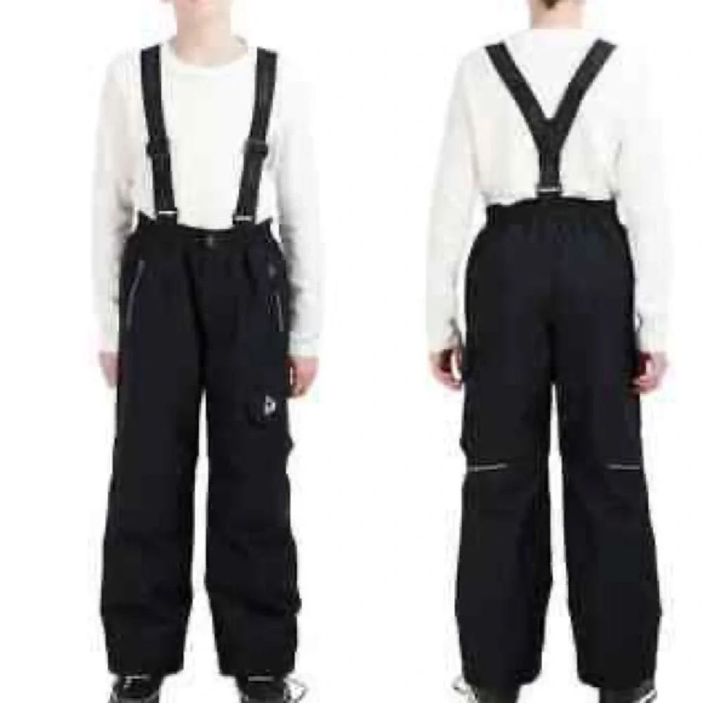 GERRY Performance Black Snow Bib Pants Removable Suspenders Youth Size M 10/12